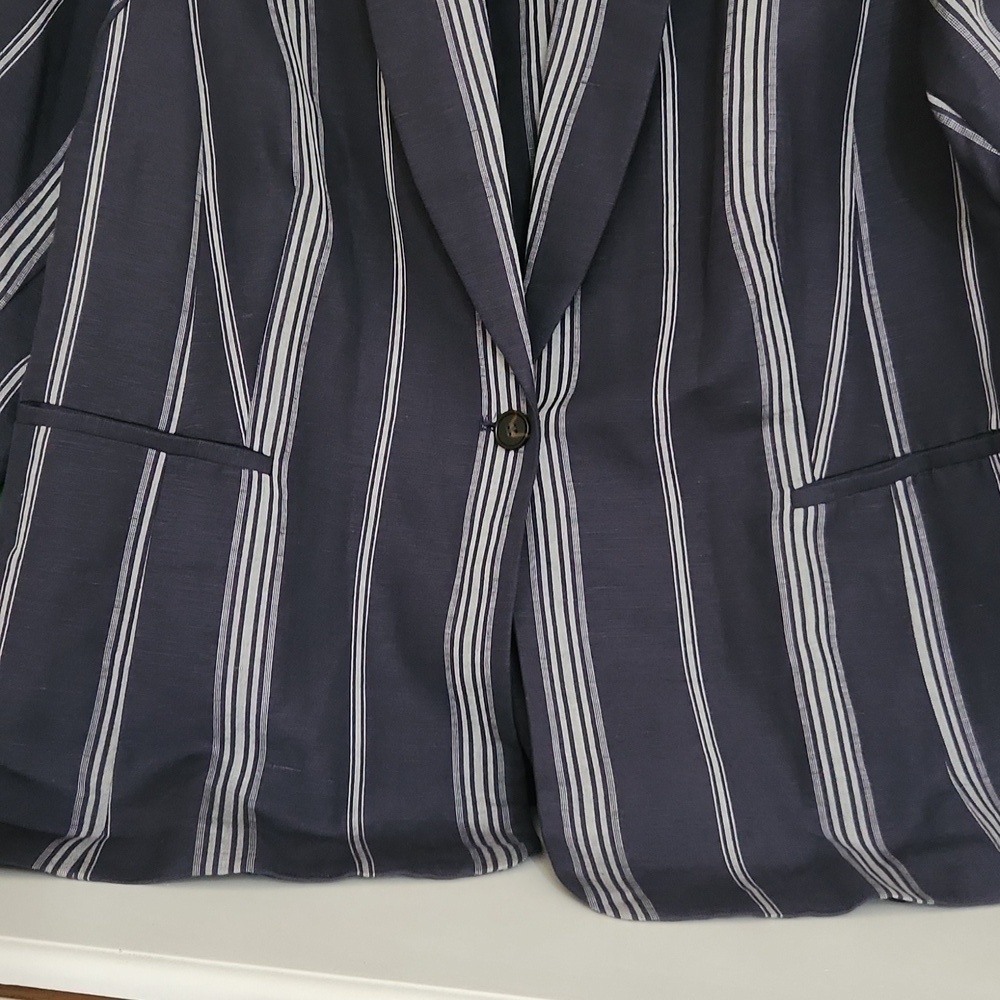 Linen Blend The Lane Bryant Blazer Size 18 Summer Office Collegiate lagenlook - Picture 7 of 15
